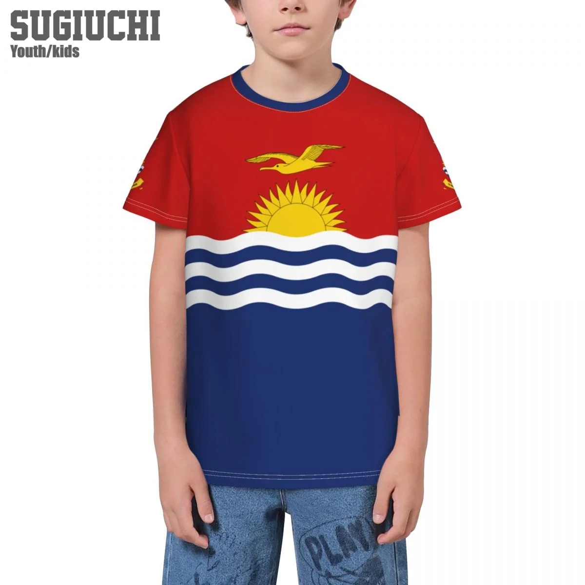 Custom Name Number Kiribati Flag Emblem 3D T-shirts For Kids Youth Boy/Girl Tees jersey Soccer Football Fans Gift T shirt