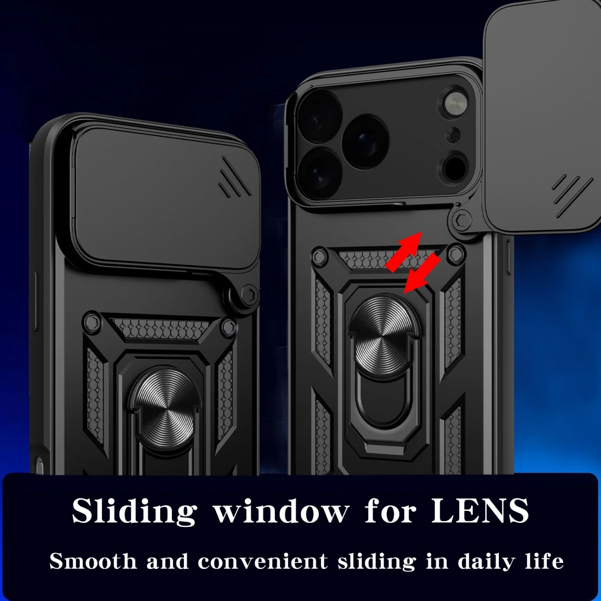 Shockproof Case for IPhone Air 18 17 16 15 Plus 14 13 12 11 Pro Max Magnetic Ring Stand Car Holder Camera Lens Protection Cover - view 3