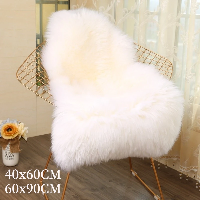 Fashionable Irregular Carpet Hairy Carpet Seat Pad Plain Fluffy Rugs Washable Mat Home Decor Bedroom Bedside/bay Window Cushion