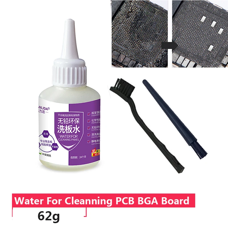 

Lead-Free Board Washing Water, Cleaning dust,oil,metal dust,flux,rosin, leave no stain of the motherboard, cleaning liquid 62G