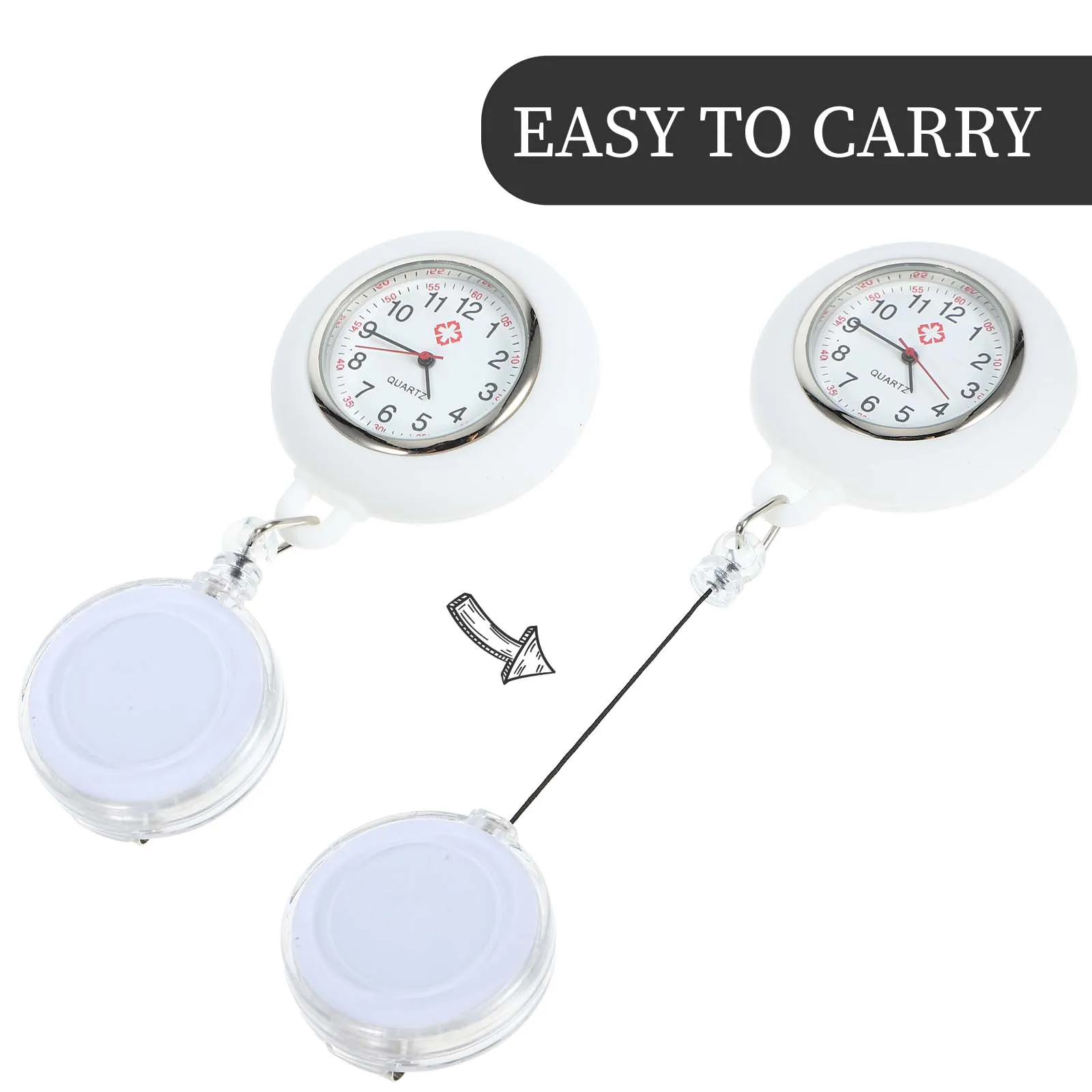 

Watch Nurse Table Pocket Watches Clip on Water Proof Mens Pocketwatch White Mini Fob