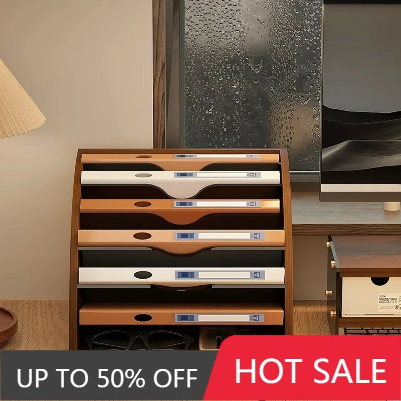 Wooden File Storage Racks Large Capacity Multifunctional A4 Document Organizer Holders Office Desk Stationery Storage Shelf