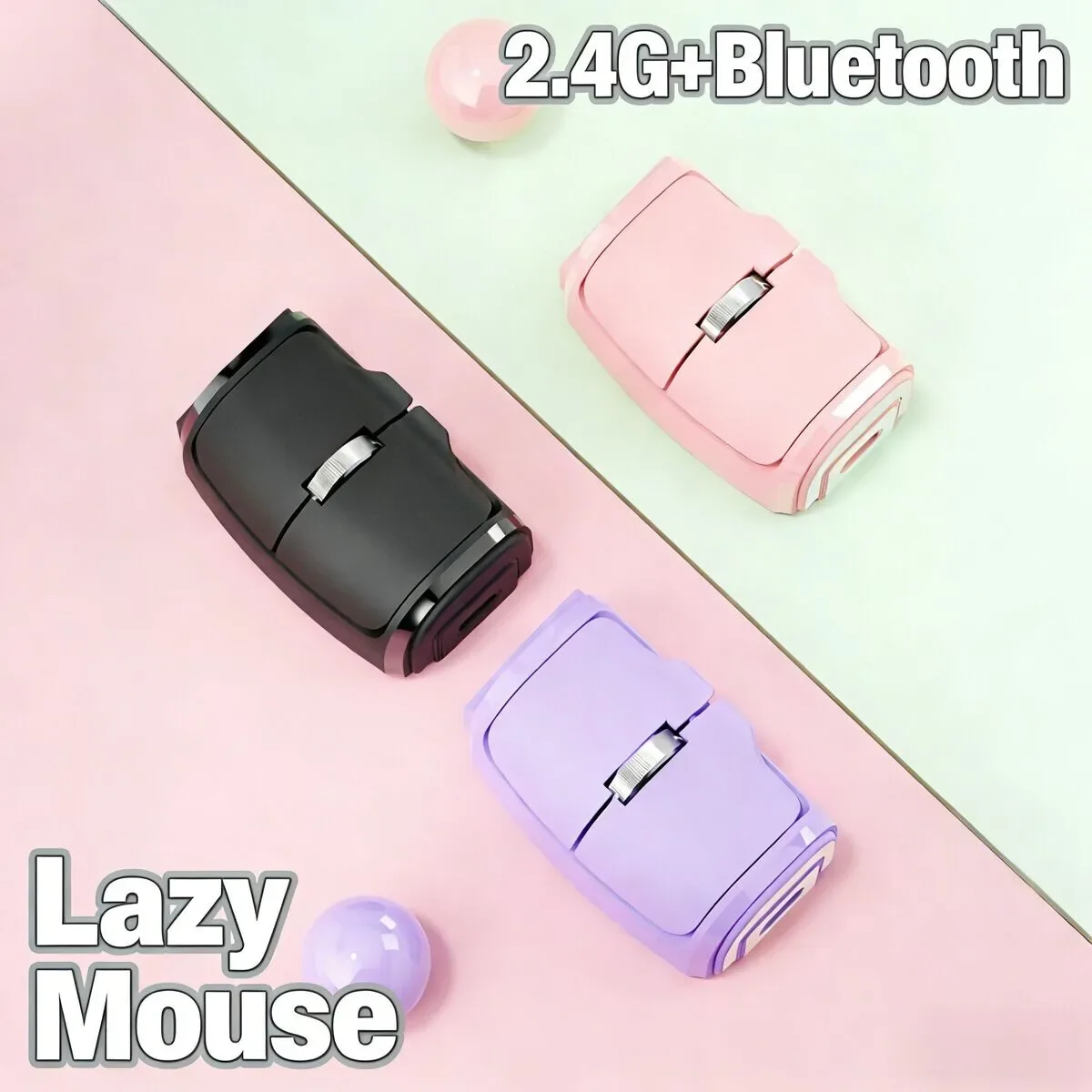 Rechargeable Mini Lazy Finger Mouse 2.4G Bluetooth Dual Mode 1000DPI Dual Horizontal Vertical Office Portable Mice For PC Laptop
