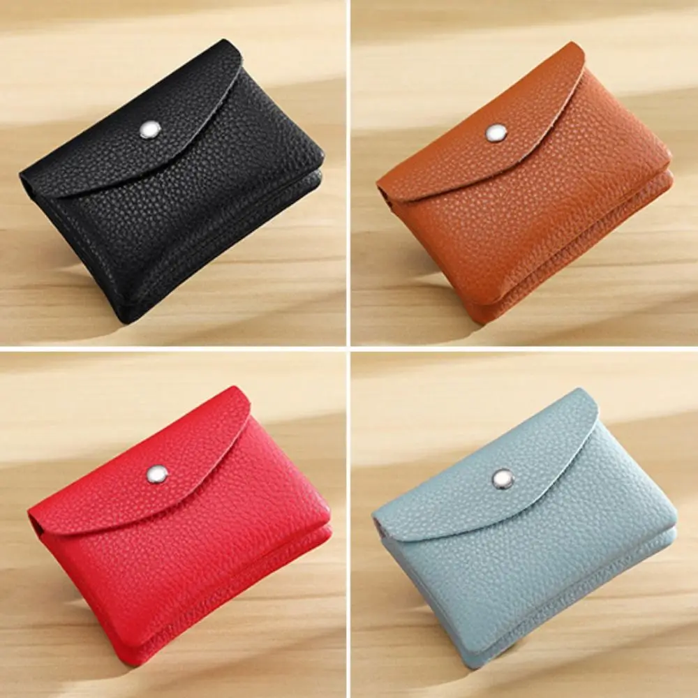 Fashion PU Leather Women Short Wallet Solid Color Hasp Design Credit Card Holder Mini Money Bag Women Girls