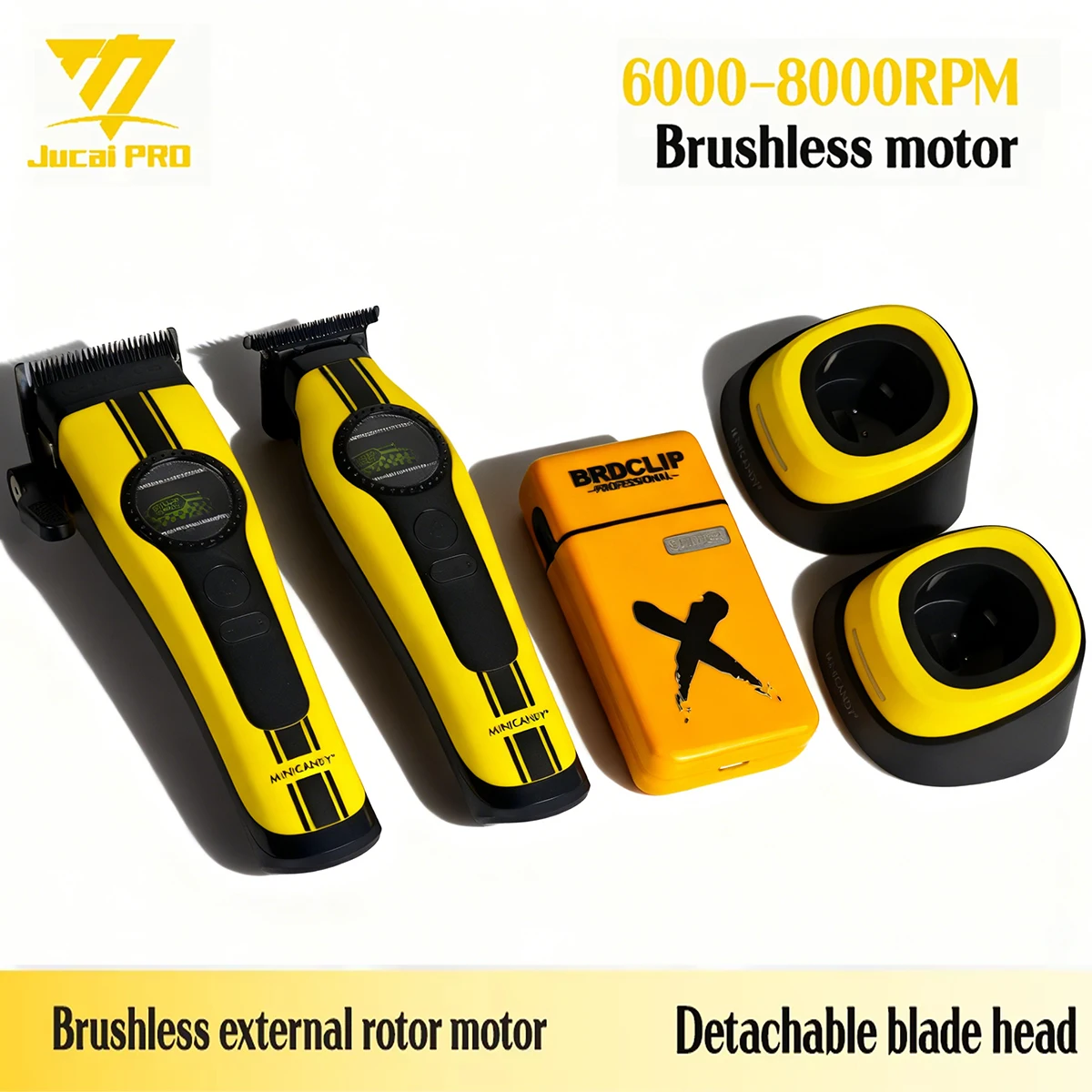 

JUCAI MINICANDY Professional Hair Clipper 6000-8000RPM Brushless Motor External Rotor Motor Trimmer Oil Head Shaver 701 7000RPM