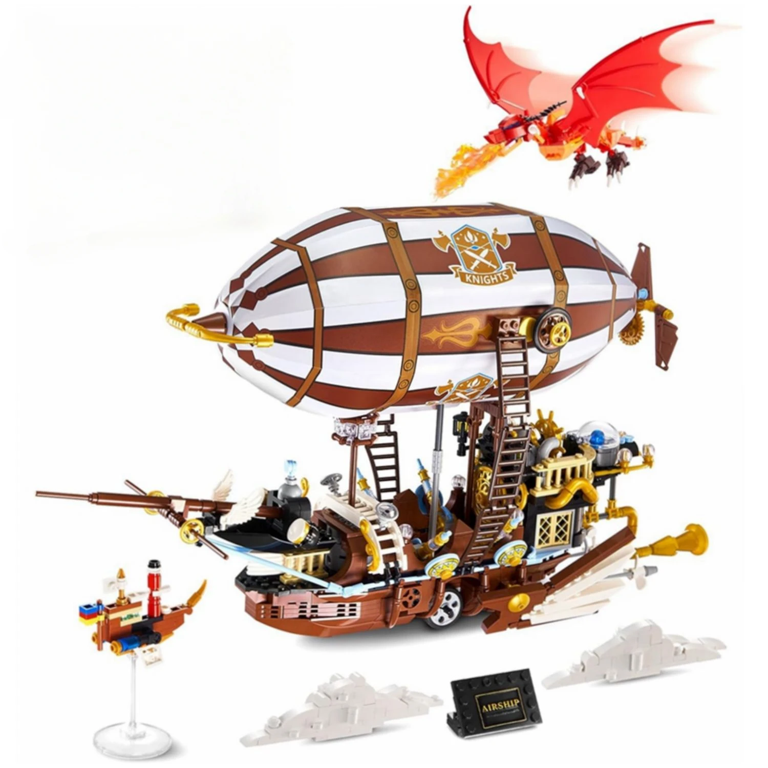 Creative Expert MOC 92201 Balloon Airship Airboat Model 1283PCS Building Blocks Brick Puzzle Toys for Children Birthday Gift