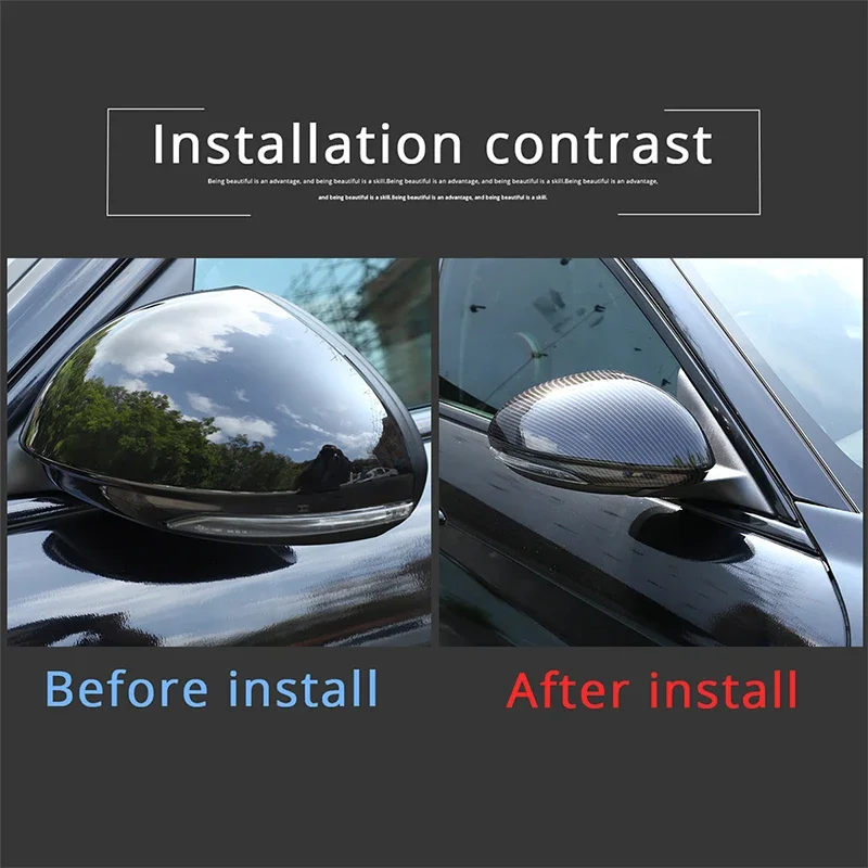 ABS Carbon Fiber Car Side Rearview Mirror Decorate Cover Trim for Alfa Romeo Stelvio Giulia 2017-2022 Auto Exterior Accessories