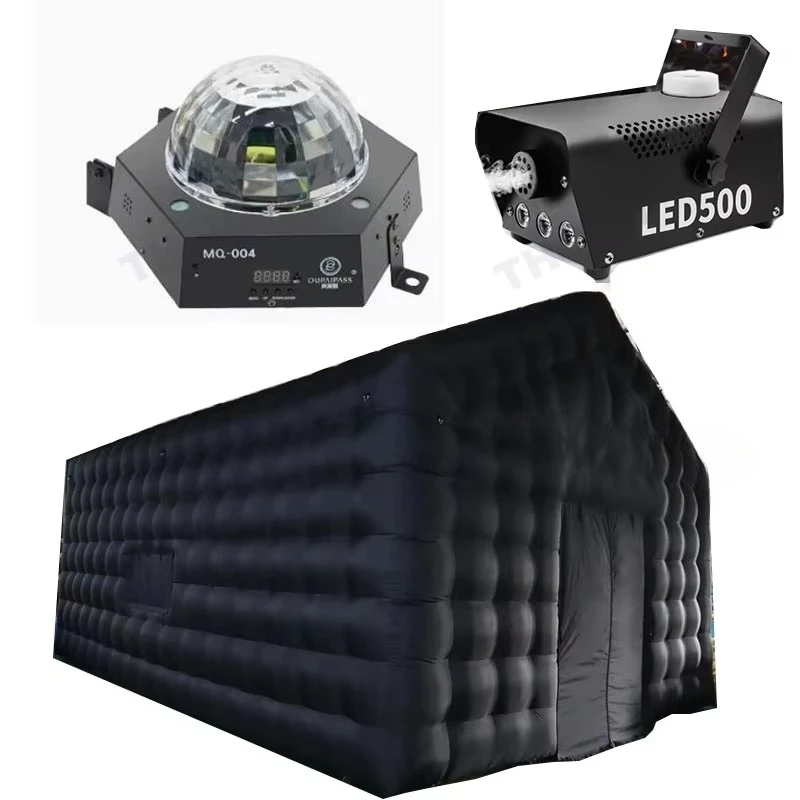 

Black Portable Light Emitting Diode Disco Lighting Mobile Nightclub Tent Inflatable Cube Party Tent