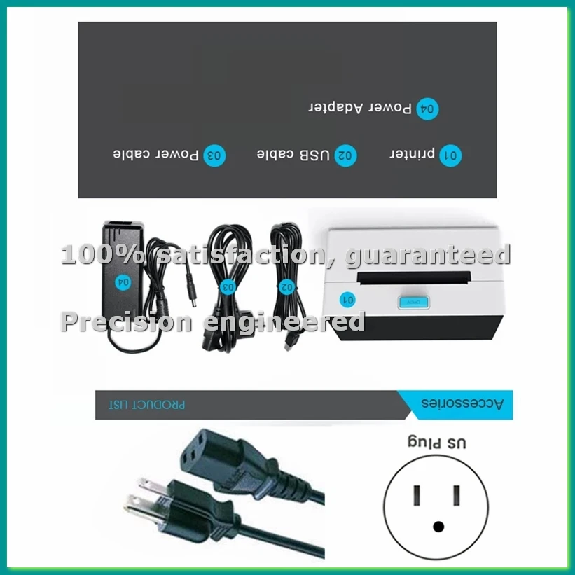 Thermal Label Printer for Shipping Label Maker Express Barcode Sticker USB Thermal Desktop Printer US PLUG-PZZW