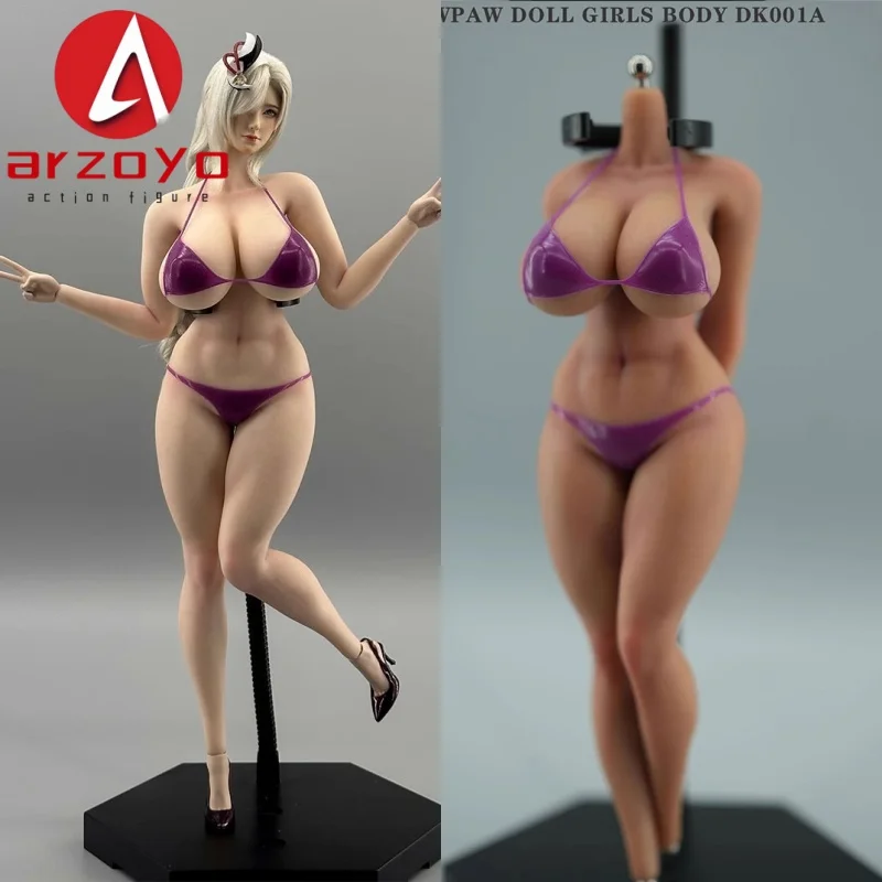 PawPawDoll DK001A 1/6 جسم أنثى سلس 12 بوصة صدر كبير عمل الشكل عادل القمح سيليكون الجسم