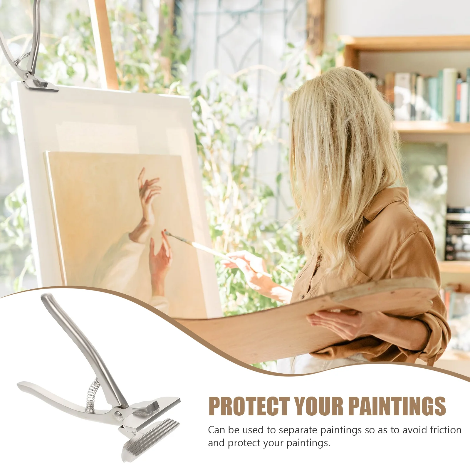 

Canvas Clip Oil Painting Frame Separator Stainless Steel Strong Durable Smooth Surface Protects Paintings Hardware
