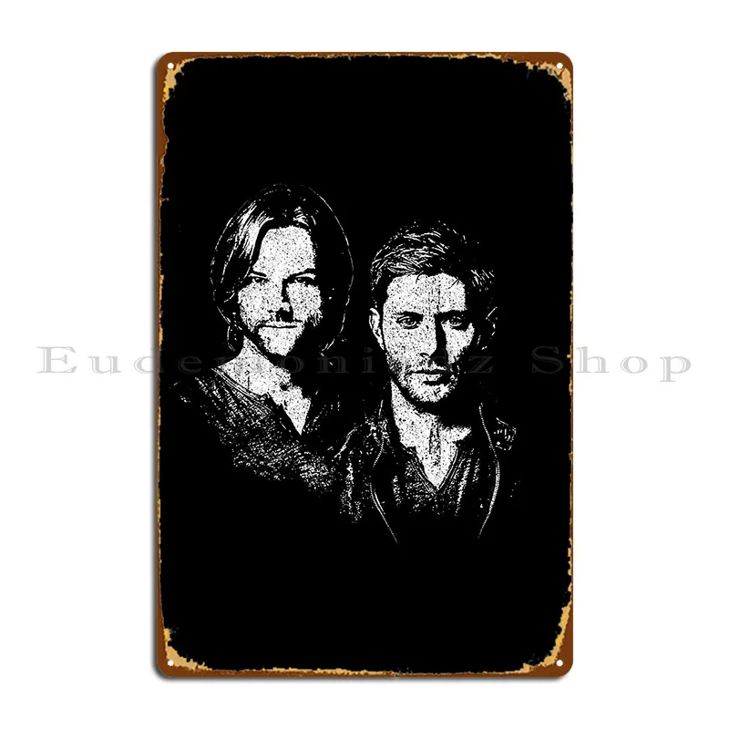 Sam And Dean Metal Plaque Poster Painting Living Room Cinema Designing Cave Tin Sign Poster