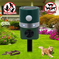 Solar Powered Ultrasonic Repeller Animal Chaser Outdoor Use Garden Repellent Cat Dog Fox Bird Sonic Deterrent Pest Repeller