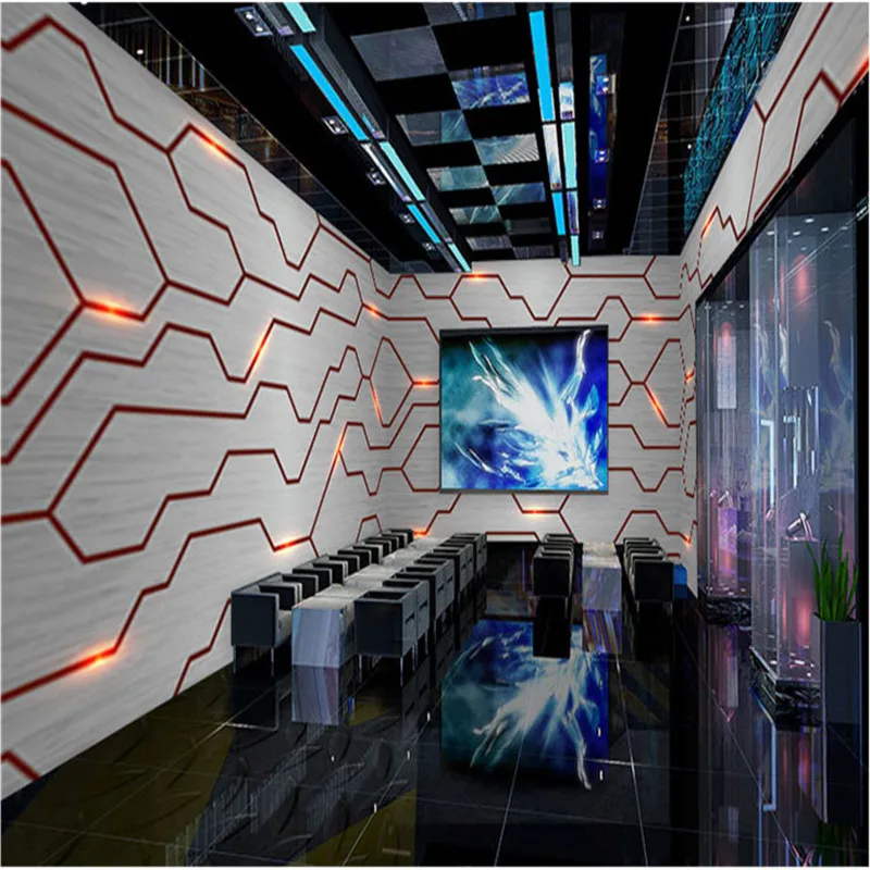 

Modern Technology Sense Industrial Decor Mural Wallpaper Gray Circuit Board Metal Background Bar KTV Internet Bar Office Mural