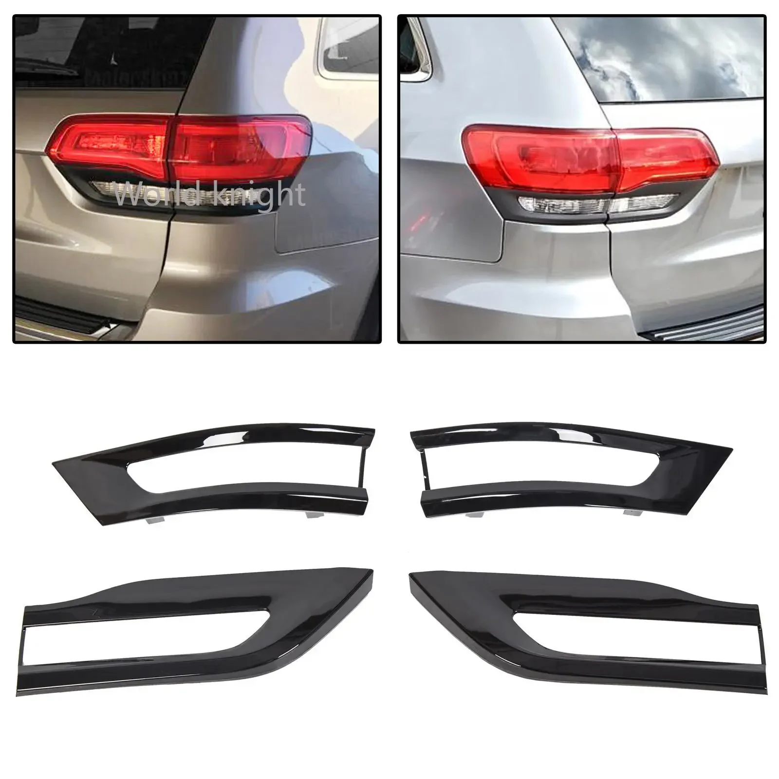 Black Tail Light Cover Tail Lamp Trim Bezel For Jeep Grand Cherokee 2014-2021 2015 2016 2017 2018 Limited Car Accessories