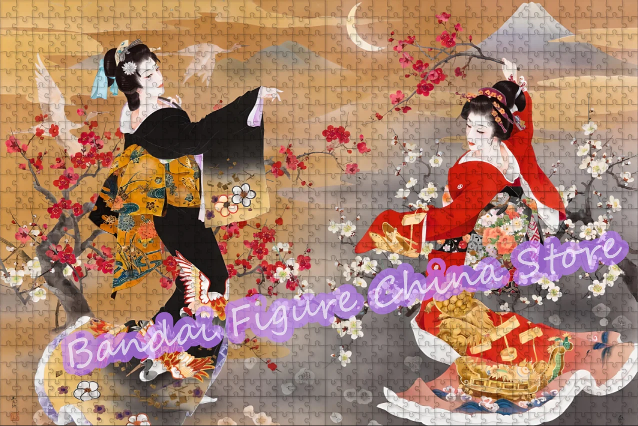 일본 우키요에 풍경 아름다움 소녀 인쇄 퍼즐 108/200/300/500/1000 조각 DIY 조립 직소 퍼즐 가족 장난감