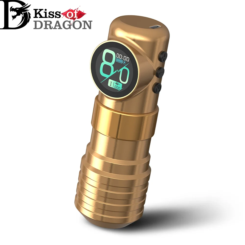 Kiss of Dragon New Cool Wireless Tattoo Machine Pen Direct Drive System Custom Motor Tattoo Pen 3.5mm Strokes For Tattoo Art