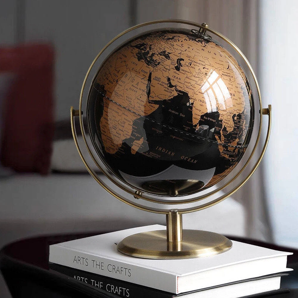 27X32CM Modern World Globe Home Decor 24X27CM Accessories Retro Desktop Globe Geography Creative Learning Map For Kids Education