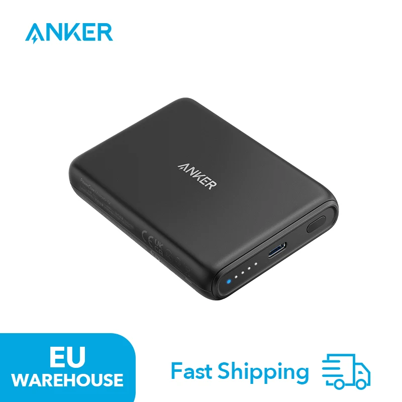 Batterie magnétique Anker 521 (Power Core magnétique 5K) Banque d'alimentation sans fil avec iPhone série 13/12 compatible avec