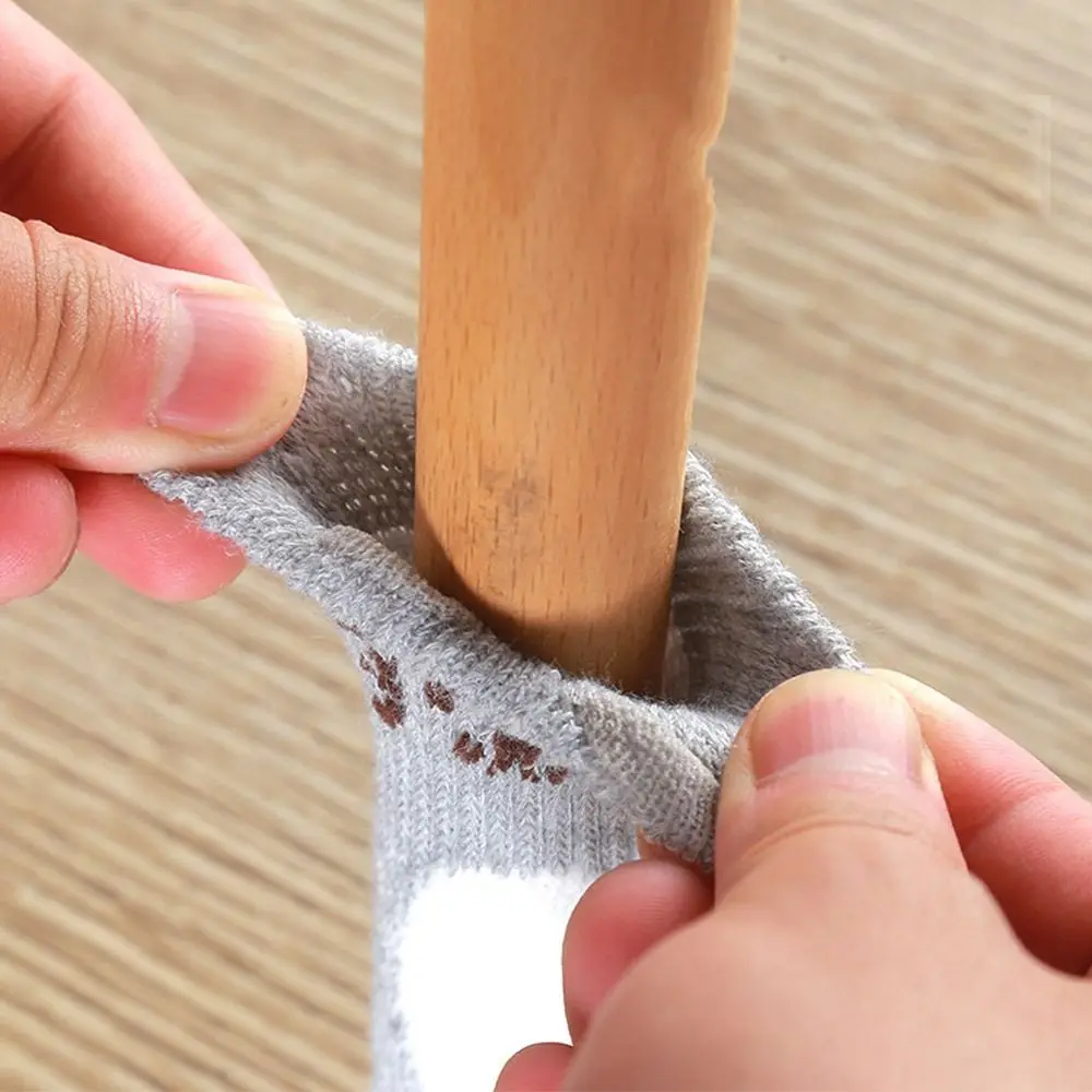 4Pcs/Set Knitted Knitted Table Leg Cover Noise Reduction Non Slip Chair Feet Socks Thicker Table Legs Socks Circumference 6-19cm