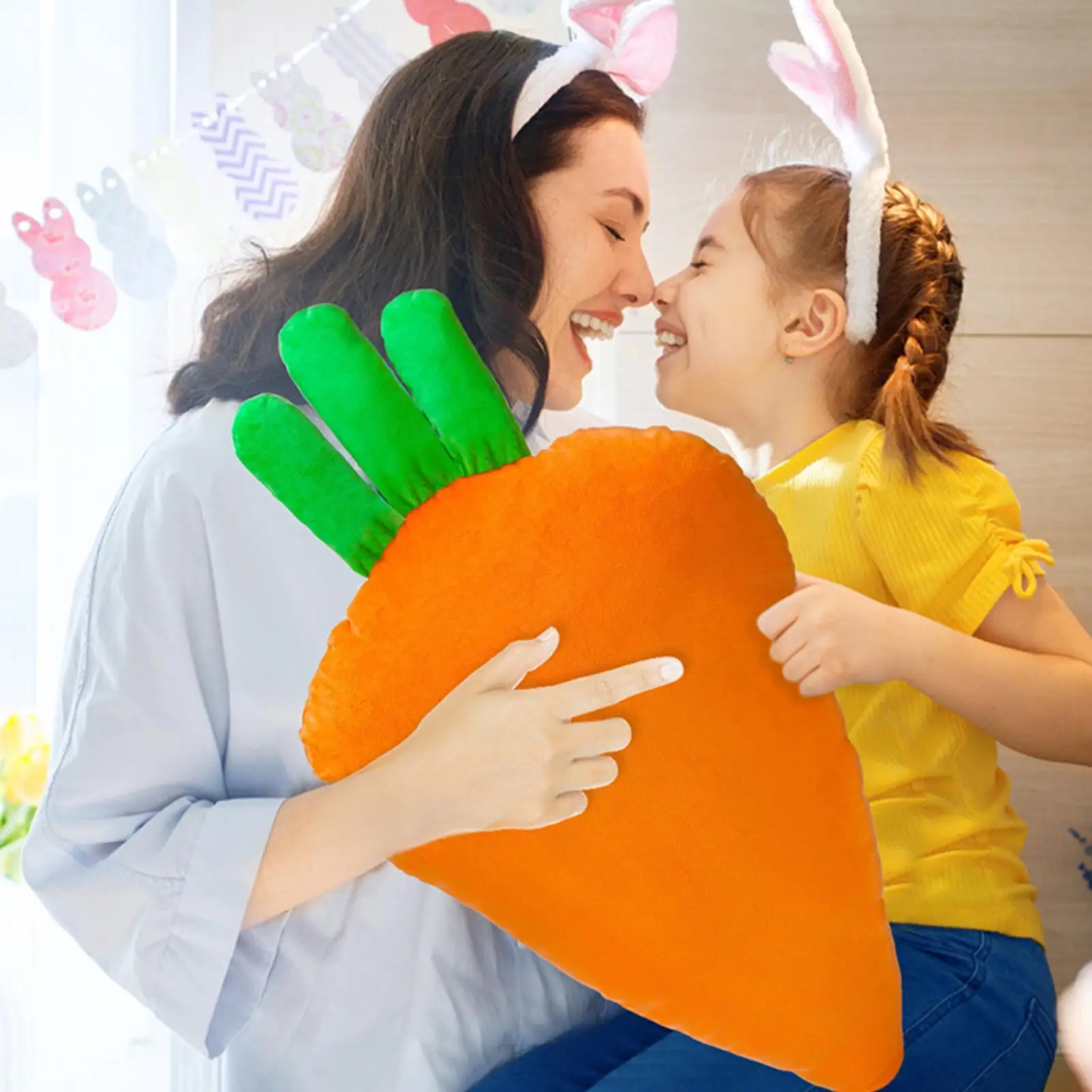 Cuscino imbottito morbido in peluche di carota Cuscino a forma di carota per bambini Adolescenti Adulti Casa Letto Camera da letto Divano Sedia Vacanze Pasqua