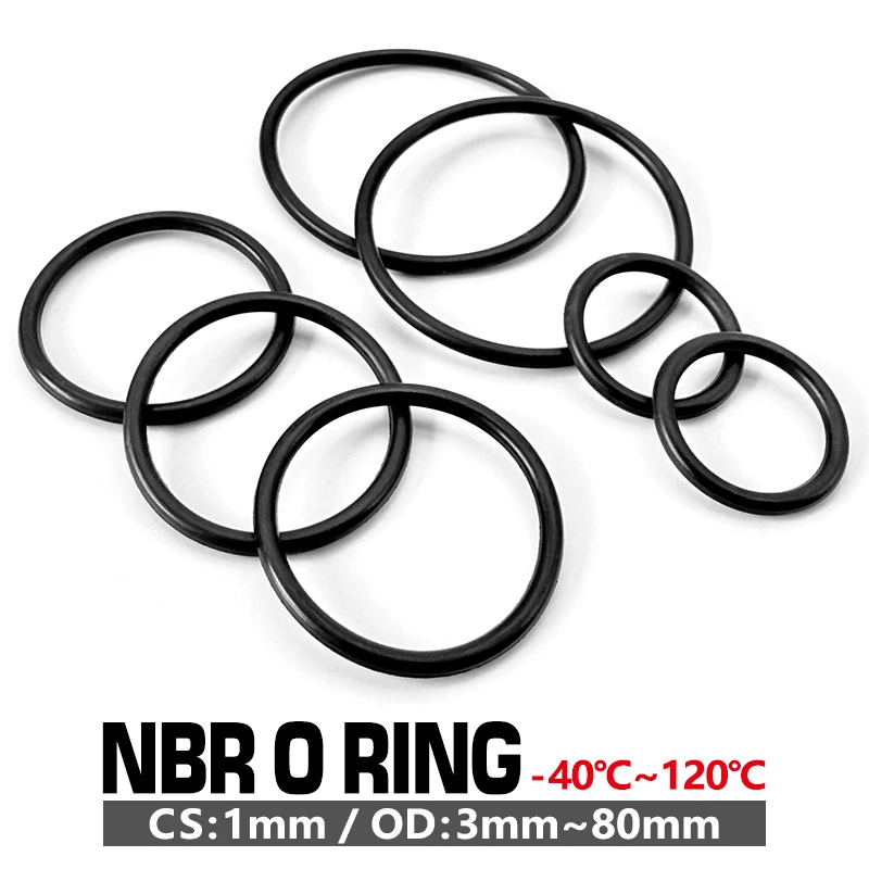 Juego de 50 Juntas Tóricas de Nitrilo NBR, 1mm OD3-30mm, Resistentes al Aceite, Corrosión y Desgaste, para Sistemas de Combustible Automotriz y Plomería