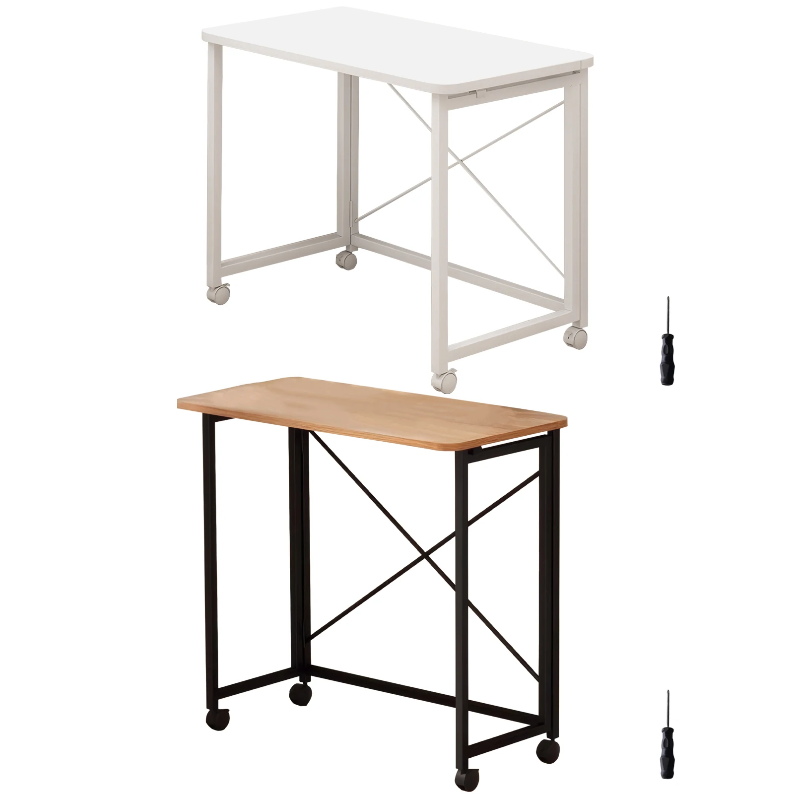 

Складной домашний стол 60x40 см, компактный, на колесиках, износостойкий, передвижной, прямоугольный, для дома, офиса, компьютерный стол