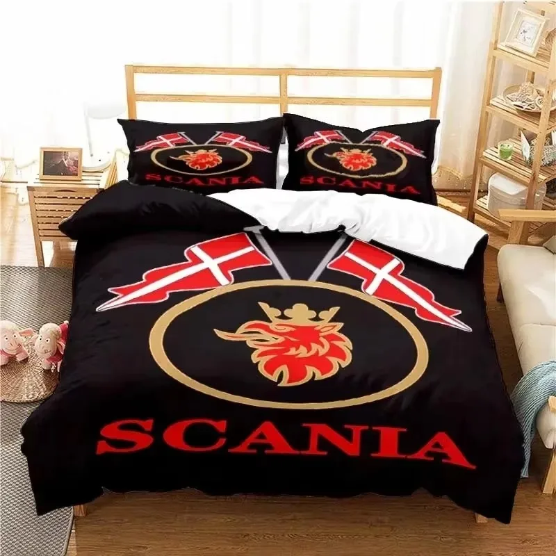 Scanias Truck Logo Bedding Set Boys Girls Twin Queen Size Duvet Cover Pillowcase Bed Kids Adult Fashion Home Textile