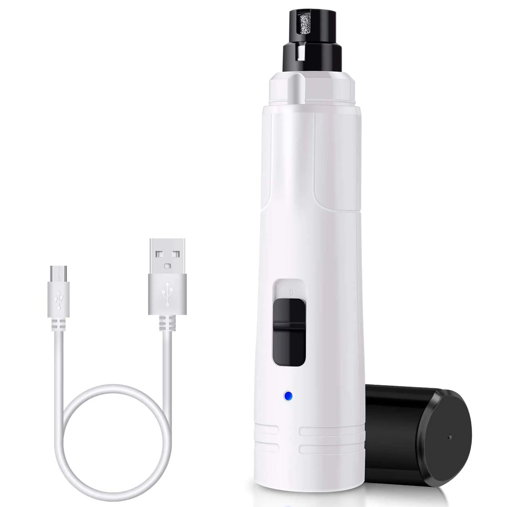 

Dog Nail Grinder with LED Light - 2-Speed Electric Pet Nail Trimmer Powerful Painless Paws Grooming & Smoothing White