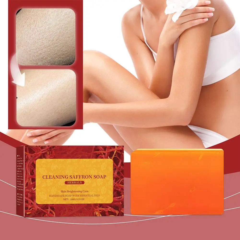 Sabonete Açafrão e Limão para Rosto e Corpo, Sabonete Natural Artesanal, Limpeza de Pele Suave, Fórmula, K5J9, 100g