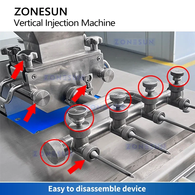 ZONESUN ZS-CZI3 Auto Bread Filling Machine Commercial Croissant Puff Jam Cream Injector 304 Stainless Steel Bakery Equipment