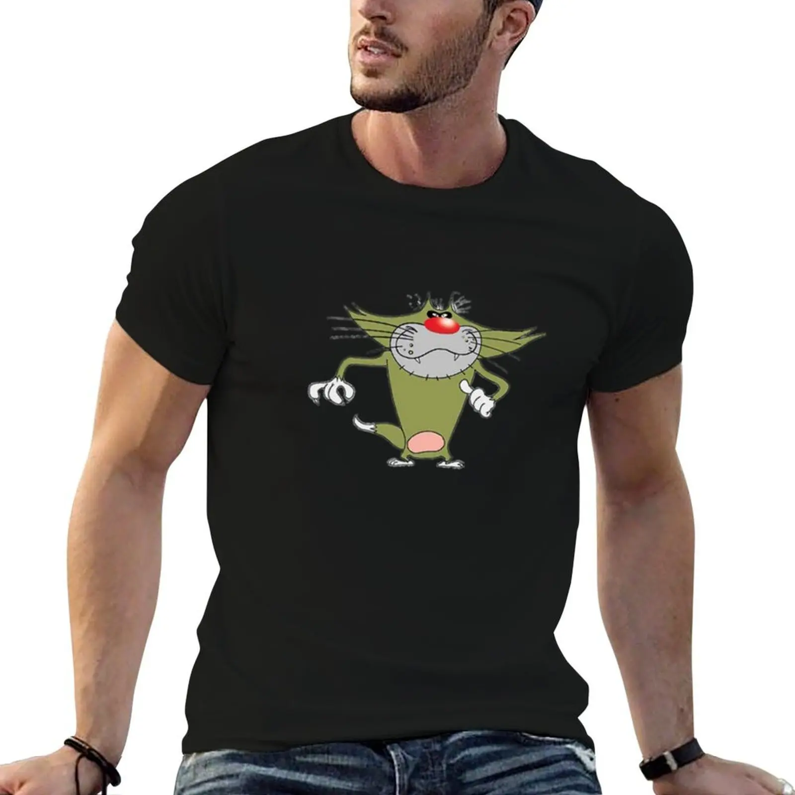 

Oggy And The Cockroaches T-Shirt cotton t shirt pack cotton t shirts man 100% funny t shirts cotton T-shirt