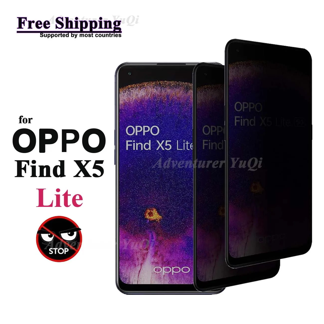 Anti Spy Screen Protector For OPPO Find X5 Lite Tempered Glass Privacy Anti Peep Scratch 9H Case Friendly High Aluminum