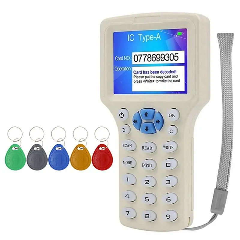 

New Design~ RFID Smart Card Reader +5XT5577 Keychain RFID Duplicator 125K 13.56Mhz IC/ID Key Writer RFID Replicator Programm