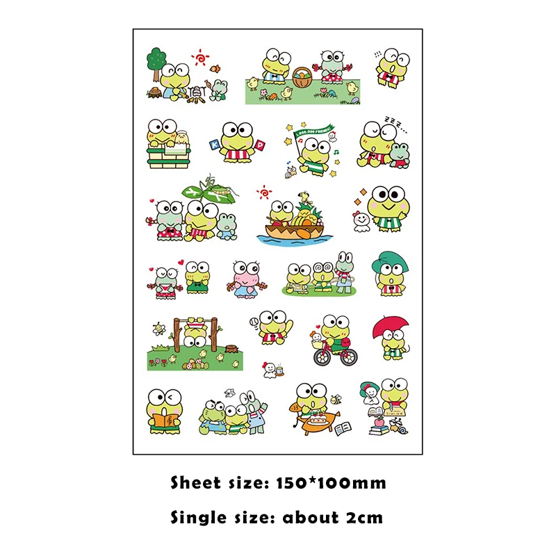 Sanrio Keroppi Kawaii Cartoon Stickers DIY Creative Action Figure Cartoon Ledger Material Children Like Gifts