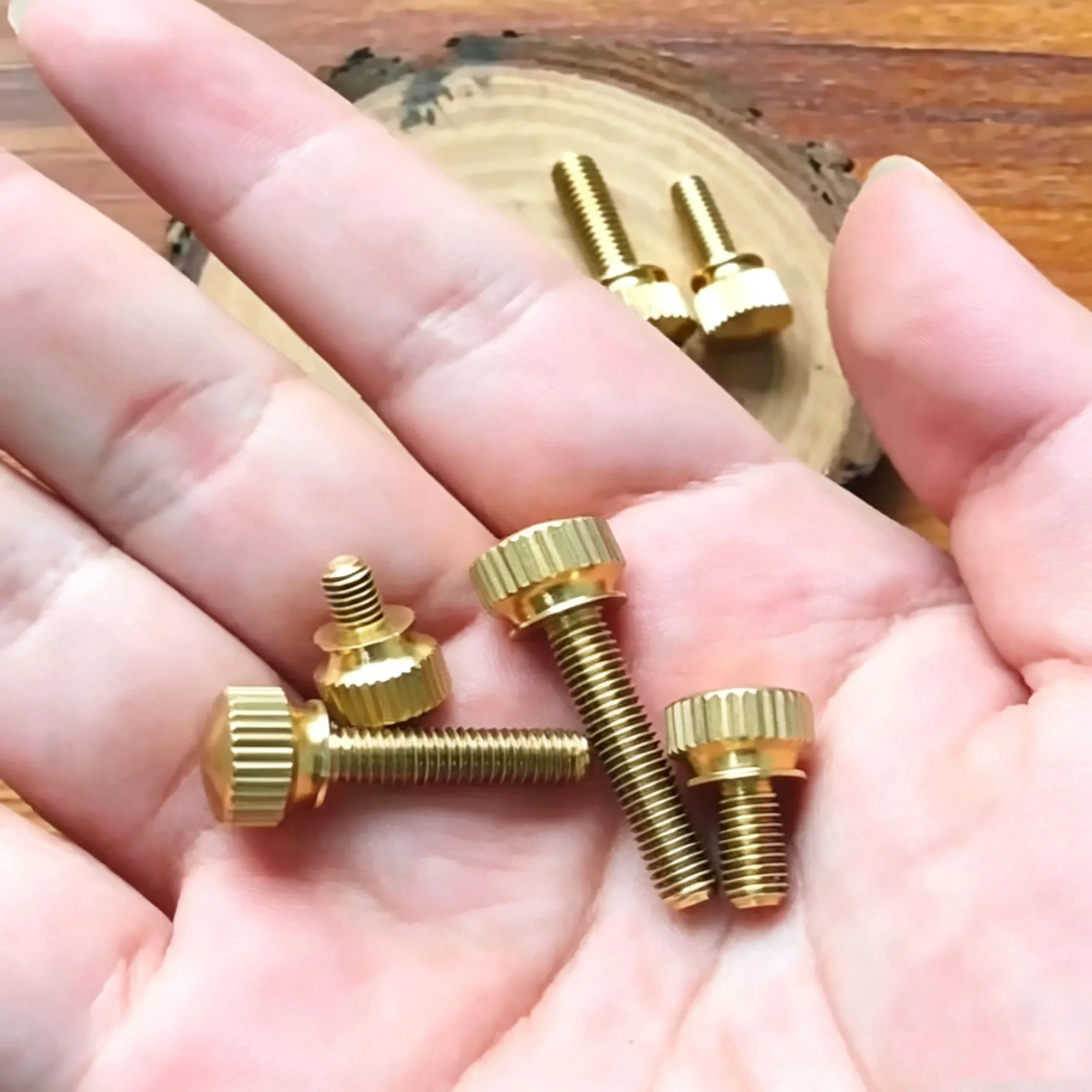 M3-M10 Brass Knurled Hand Screw Round High Head Double Hand Tighten Copper Bolt for Catapult