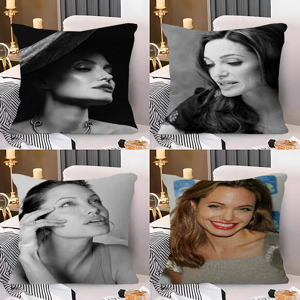 

Angelina Jolie Pillow Cushion Cover Pillowcase Living Room Sofa Home Decor Customized