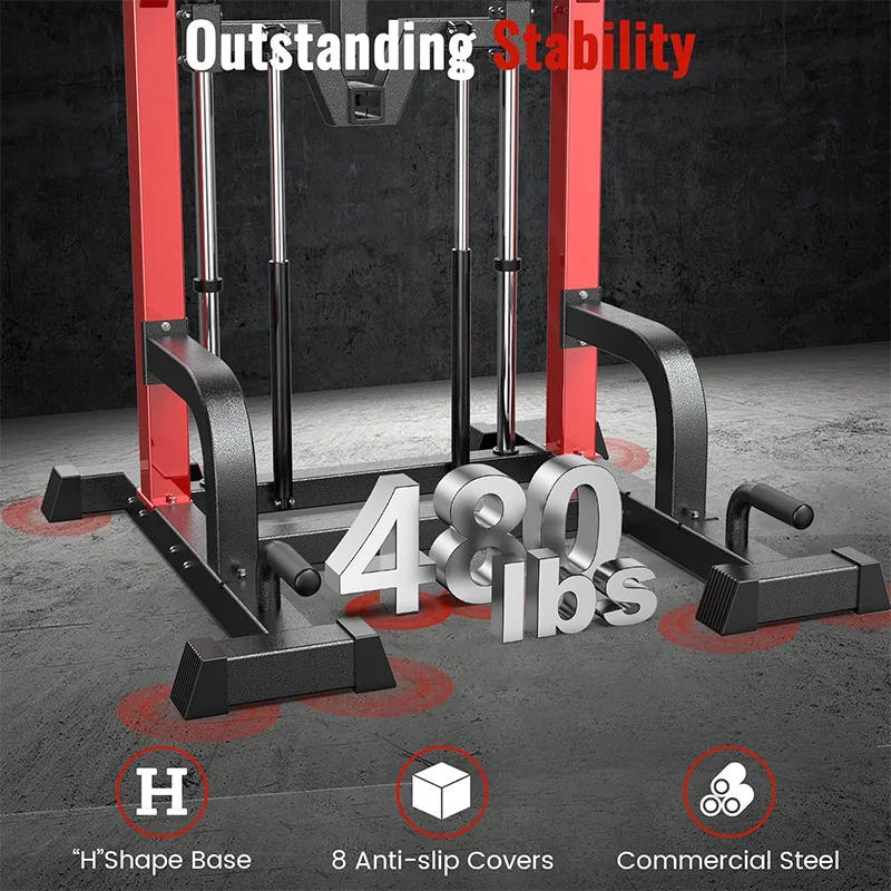Pooboo Power Tower Pull Up Bar Dip Station for Home Gym 450LBS Adjustable Strength Training Workout Station Push Up Fitness Equipment