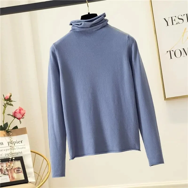 

2023 New Wool Knitted Women Sweaters And Pullovers Long Sleeve Turtleneck Warn Female Pullover Kintted Tops Jumper Clothes