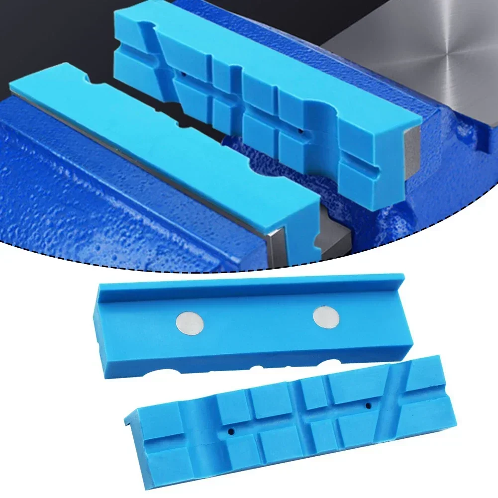 2pc tira protetora magnética torno mandíbula almofadas tira de proteção para mandíbulas de torno almofadas antiderrapantes para mandíbulas de torno mandíbulas macias para bancada torno