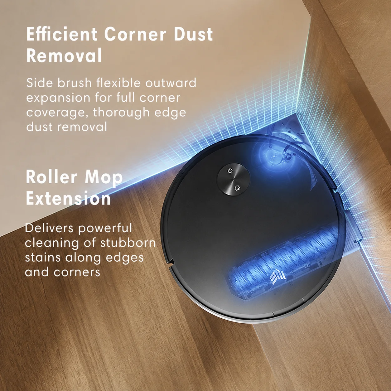 Roller Mop And Side Brush Dual Extension Edge Cleaning Fresh Water Mopping Obstacle Avoidance Robot Vacuum Cleaner