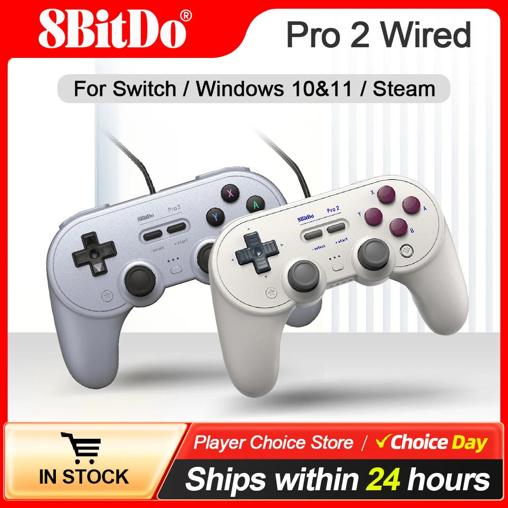 8BitDo Pro 2 Wired Gamepad for Nintendo Switch PC Gamepad RetroPie Raspberry Pi Ultimate Software Adjustable Hair Triggers