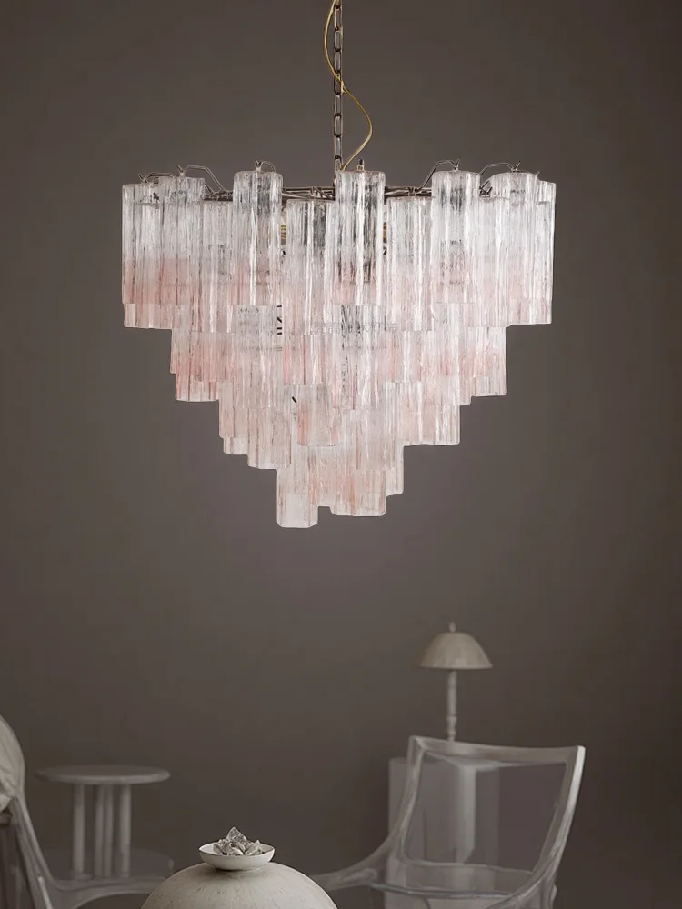 

Французская современная стеклянная люстра для гостиной, итальянский дизайнер, выставочный зал, вилла, управление лестницей, люстра для спальни