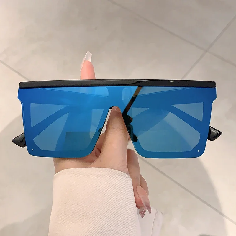 KAMMPT Oversized Square Sunglasses Women Stylish Monoblock Mirror Outdoor Sun Glasses Trendy Fashion Brand Design Anti-UV Shades