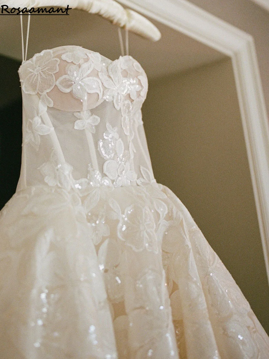 Vestido de novia elegante con escote Corazón, traje de boda con cordones, apliques de línea A, talla grande