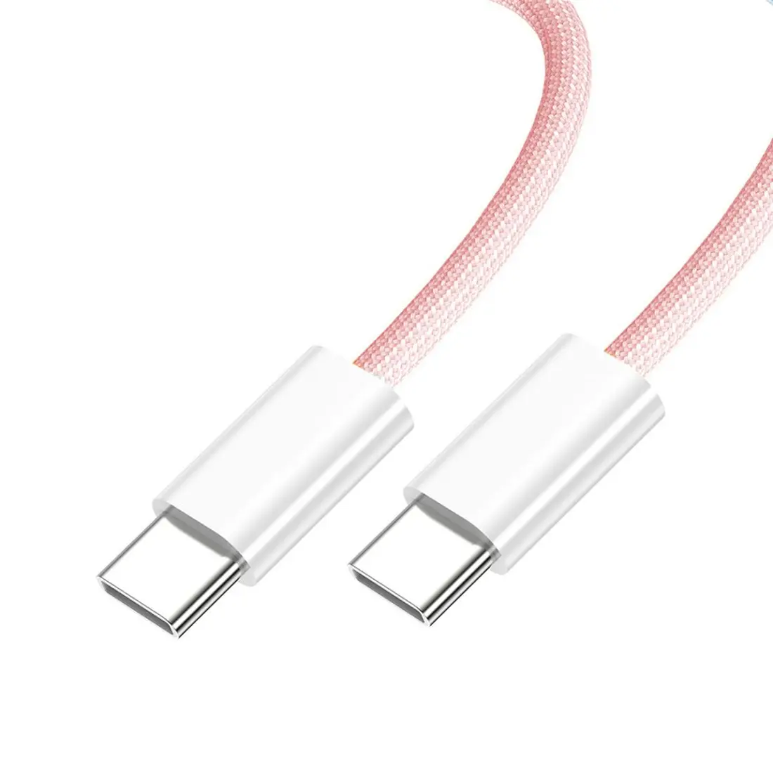 Chenyang USB C to C Nylon Braided Cable USB C PD 27W 65W 480Mbps Data Charger Cable for iPhone & Tablet & Laptop