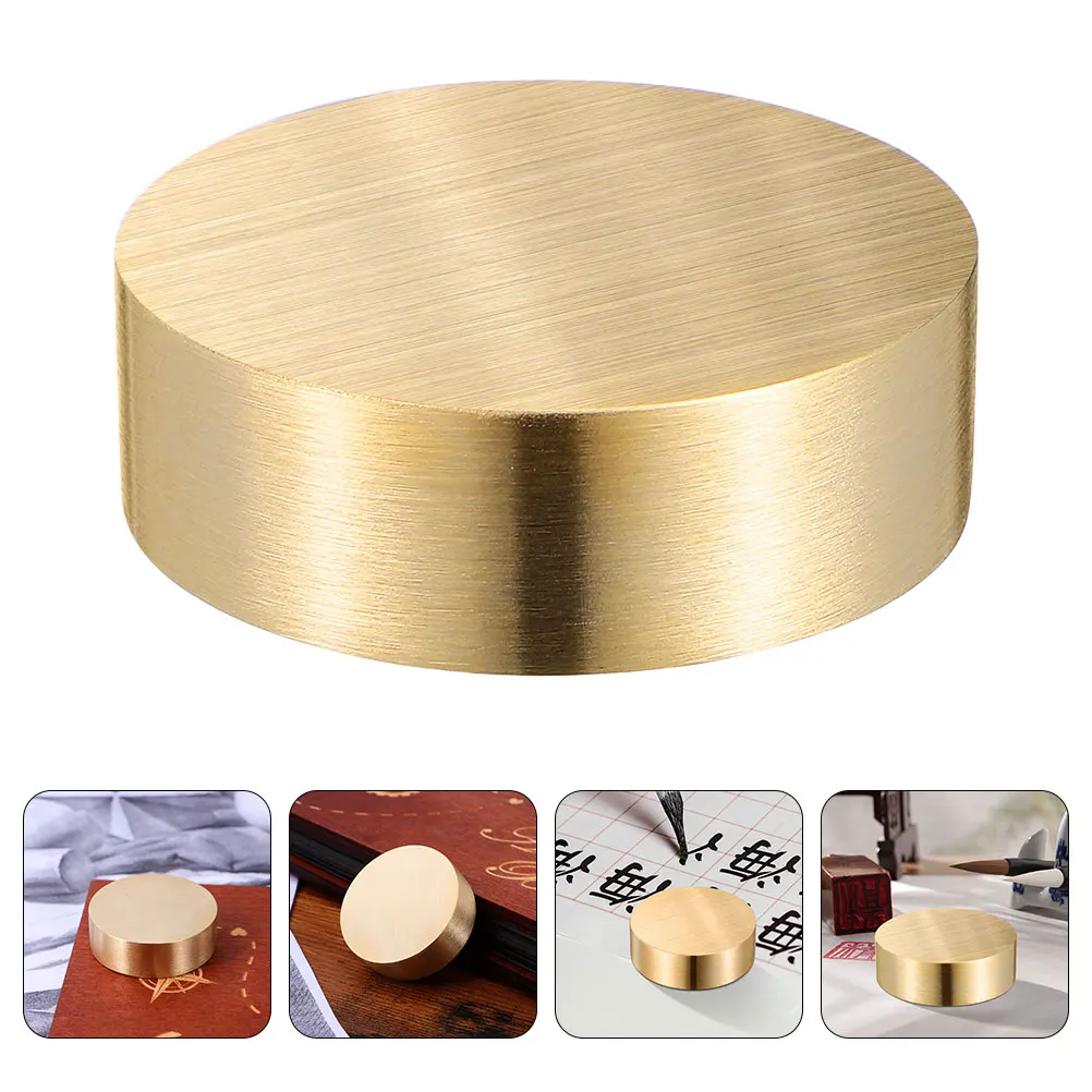 

Creative Calligraphy Paperweight Round Sturdy Desktop Office Supply Small Decorative Weight For Art Writing Study Painting