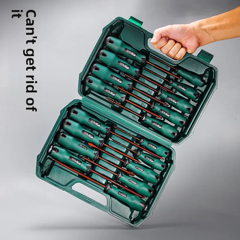 

Industrial Grade Magnetic Screwdriver Set - Slotted Phillips Torx Kit for Household and Professional Use