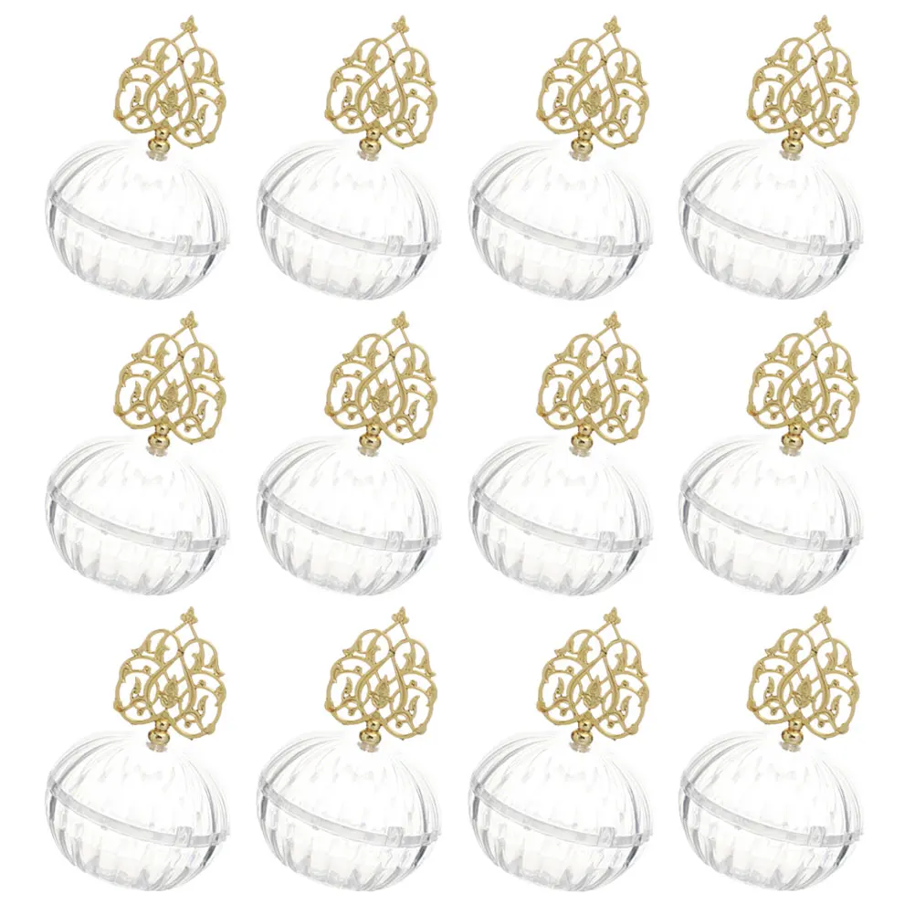 

12pcs Candy Box Wedding Decor Clear Plastic Party Favor Boxes for Jewelry Snack Storage Gifts Bridal Shower Christmas