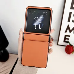 Moto Razr 50 2024+ Leather Hard Shell Phone Case for Motorola Razr 50 60 Ultra Hinge Protection Protective Shockproof Cover